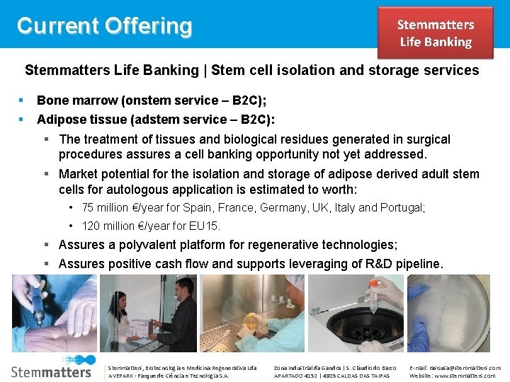 Current Offering Stemmatters Life Banking | Stem cell isolation and storage services Bone marrow