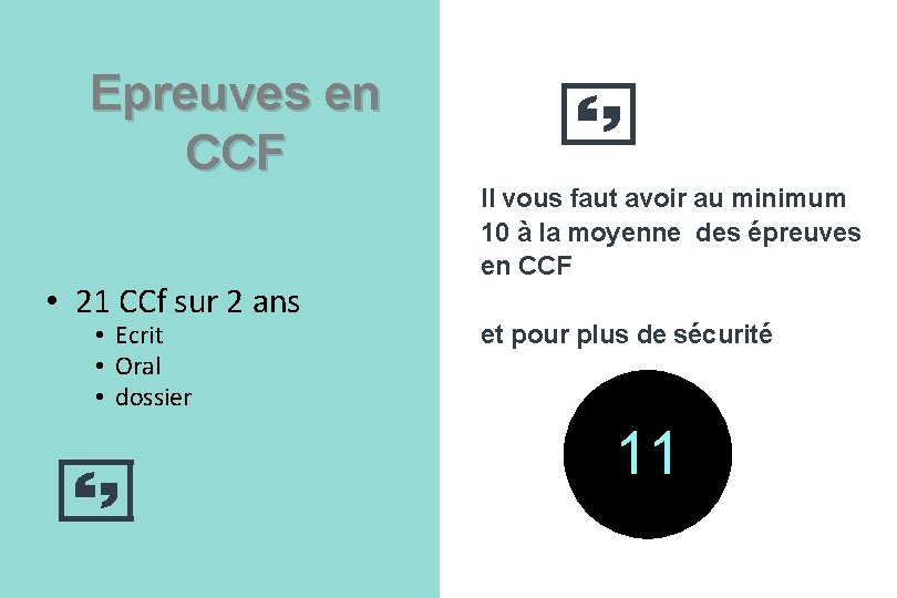 Epreuves en CCF • 21 CCf sur 2 ans • Ecrit • Oral •