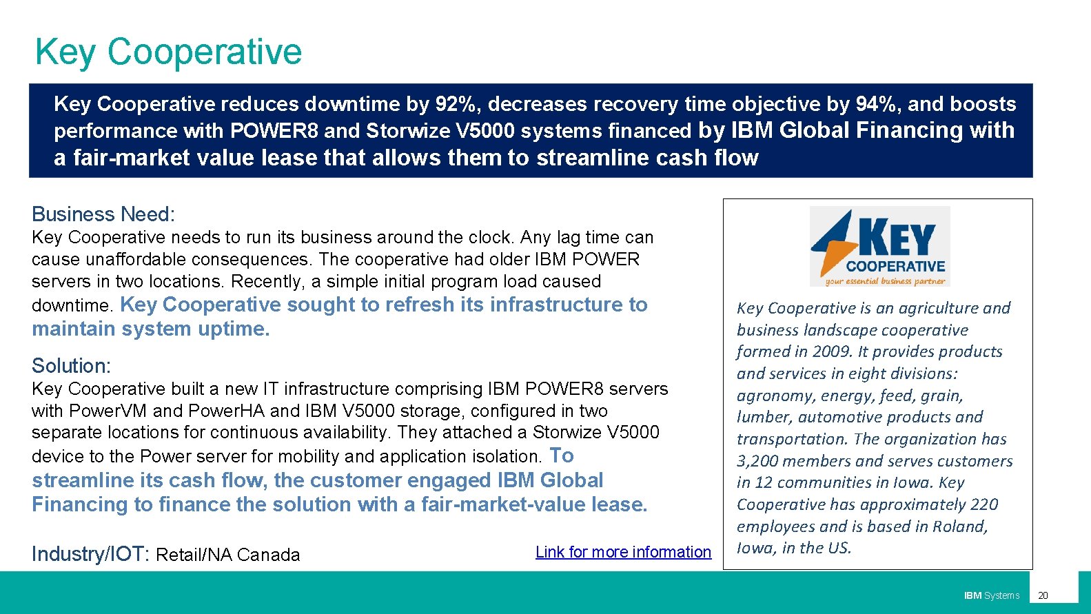 Key Cooperative reduces downtime by 92%, decreases recovery time objective by 94%, and boosts