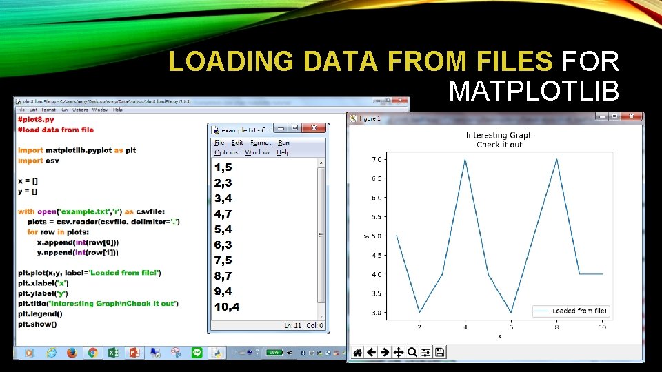 LOADING DATA FROM FILES FOR MATPLOTLIB 