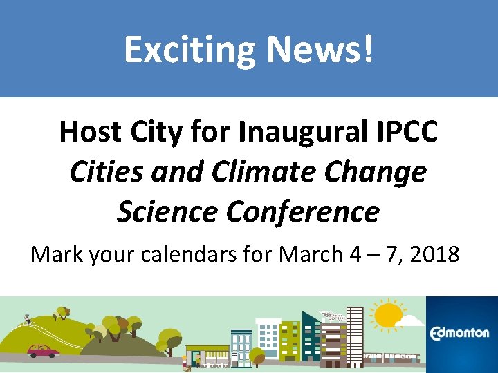Exciting News! Host City for Inaugural IPCC Cities and Climate Change Science Conference Mark