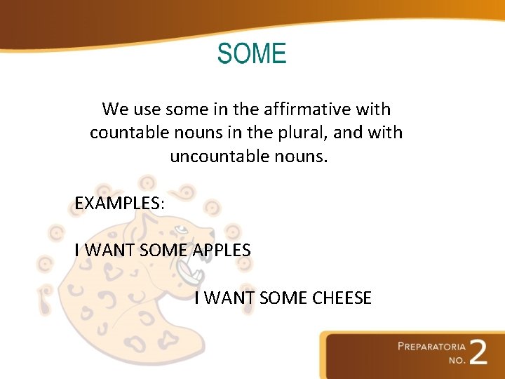 We use some in the affirmative with countable nouns in the plural, and with