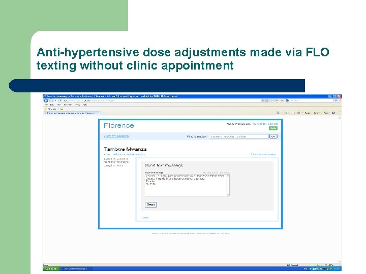 Anti-hypertensive dose adjustments made via FLO texting without clinic appointment 