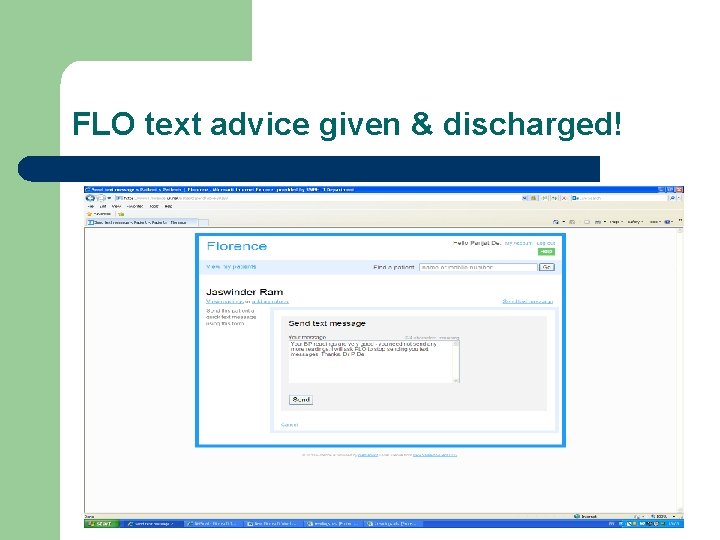 FLO text advice given & discharged! 