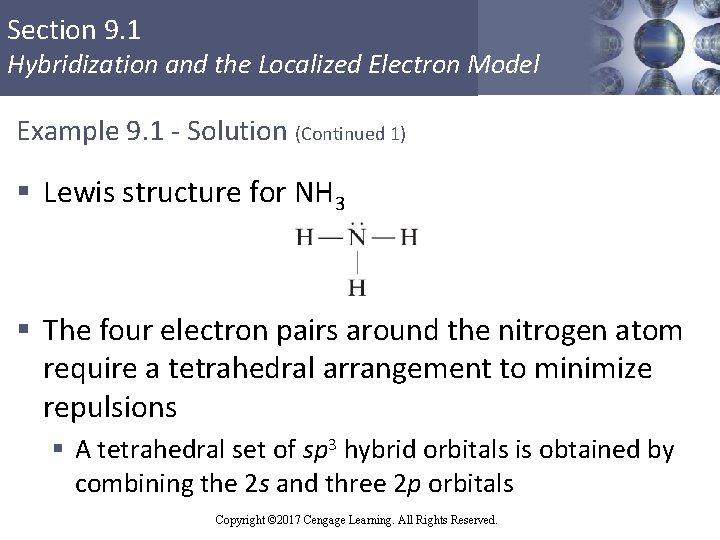 Section 9. 1 Hybridization and the Localized Electron Model Example 9. 1 - Solution