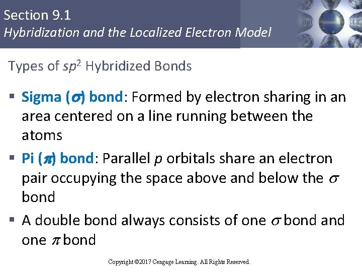 Section 9. 1 Hybridization and the Localized Electron Model Types of sp 2 Hybridized