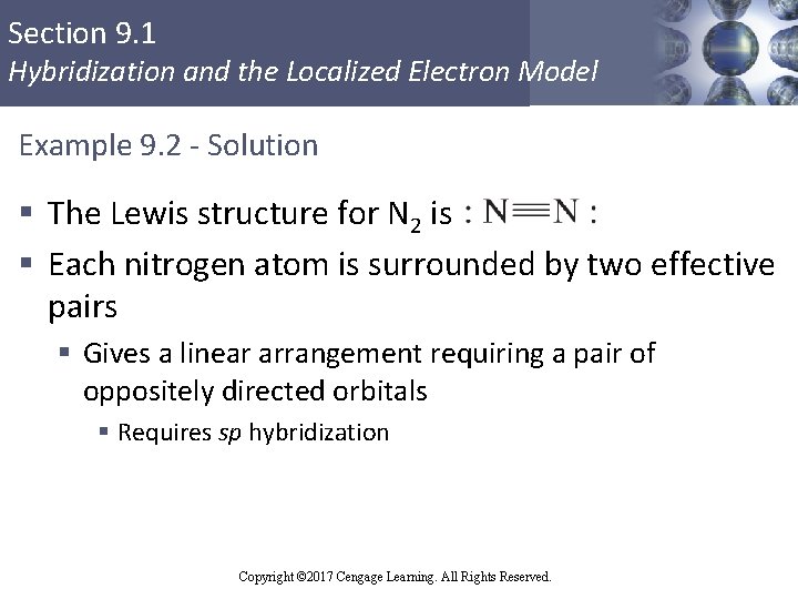 Section 9. 1 Hybridization and the Localized Electron Model Example 9. 2 - Solution