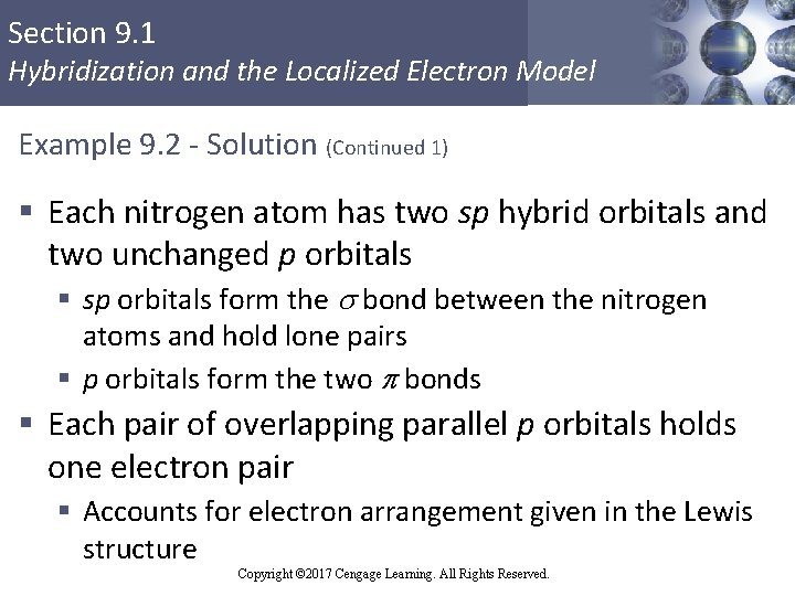 Section 9. 1 Hybridization and the Localized Electron Model Example 9. 2 - Solution