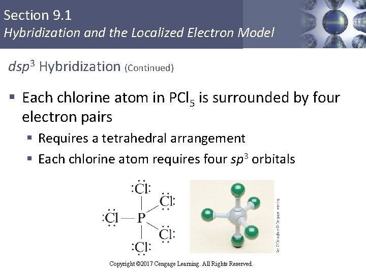 Section 9. 1 Hybridization and the Localized Electron Model dsp 3 Hybridization (Continued) §