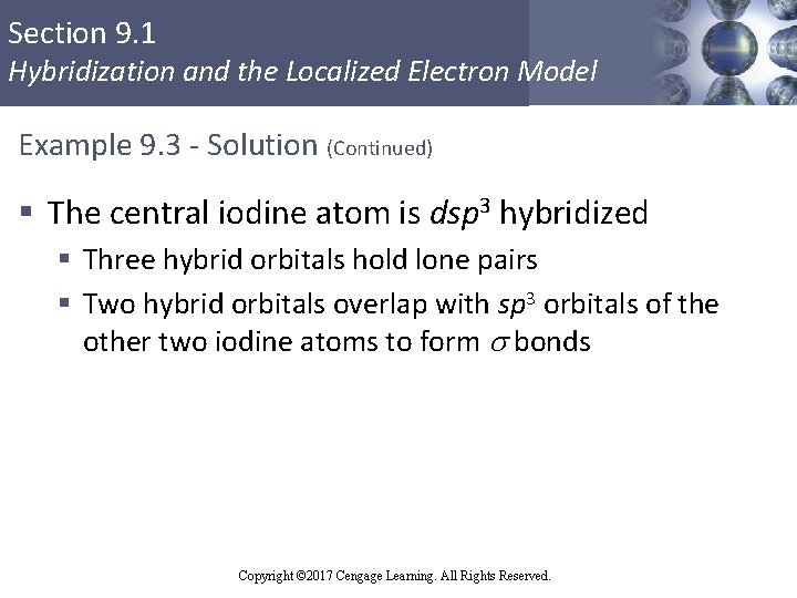 Section 9. 1 Hybridization and the Localized Electron Model Example 9. 3 - Solution