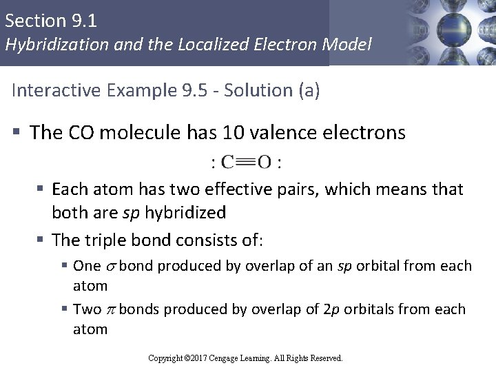 Section 9. 1 Hybridization and the Localized Electron Model Interactive Example 9. 5 -