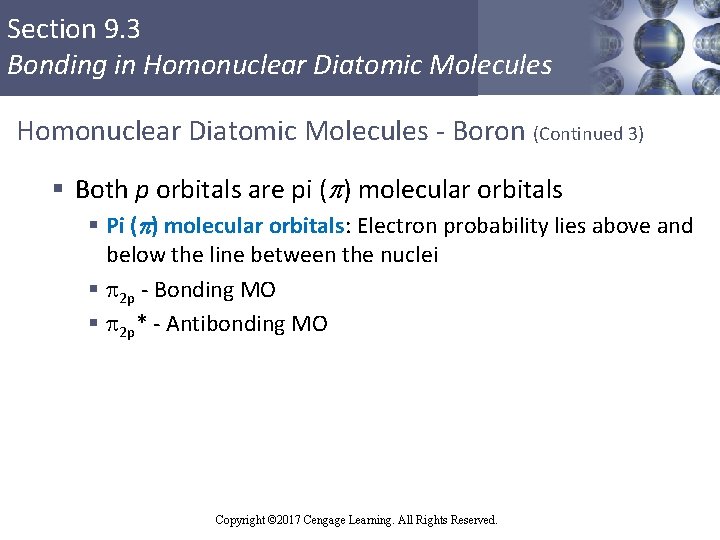 Section 9. 3 Bonding in Homonuclear Diatomic Molecules - Boron (Continued 3) § Both