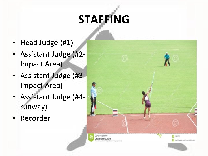 STAFFING • Head Judge (#1) • Assistant Judge (#2 Impact Area) • Assistant Judge