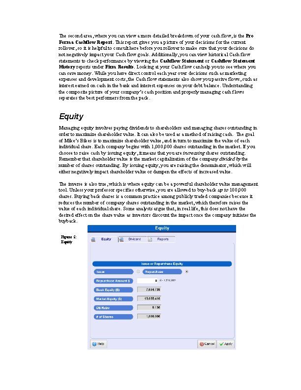 The second area, where you can view a more detailed breakdown of your cash