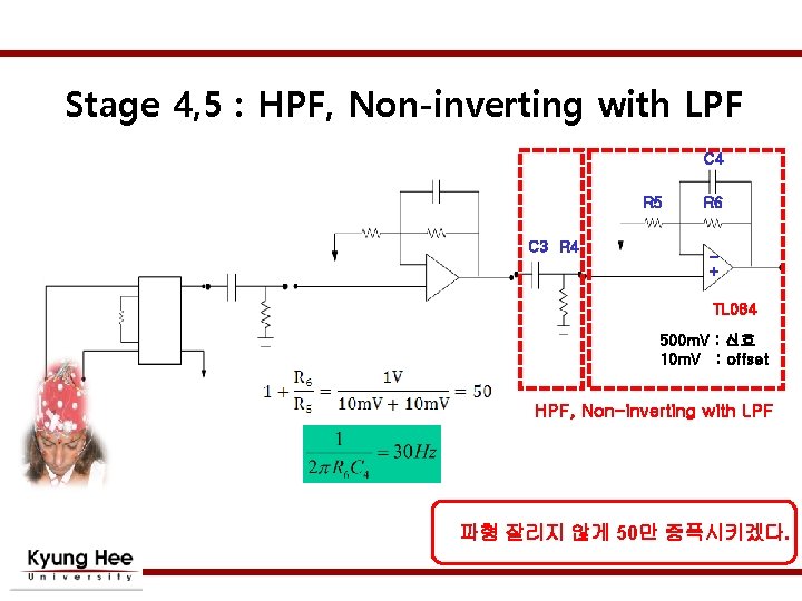 Stage 4, 5 : HPF, Non-inverting with LPF C 4 R 5 C 3