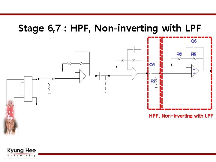 Stage 6, 7 : HPF, Non-inverting with LPF C 6 R 8 R 9