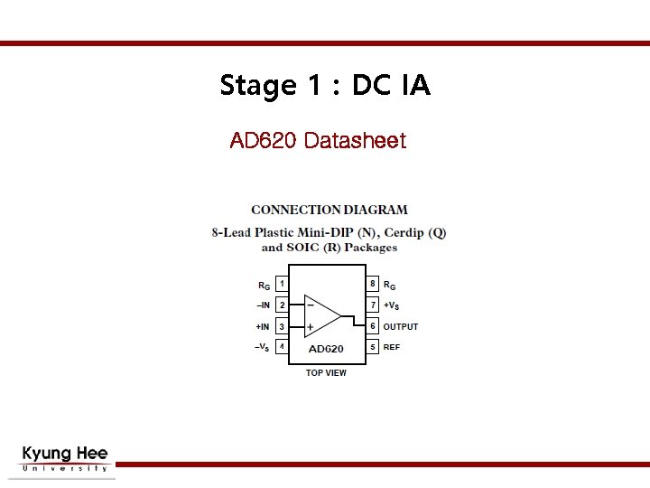 Stage 1 : DC IA AD 620 Datasheet 