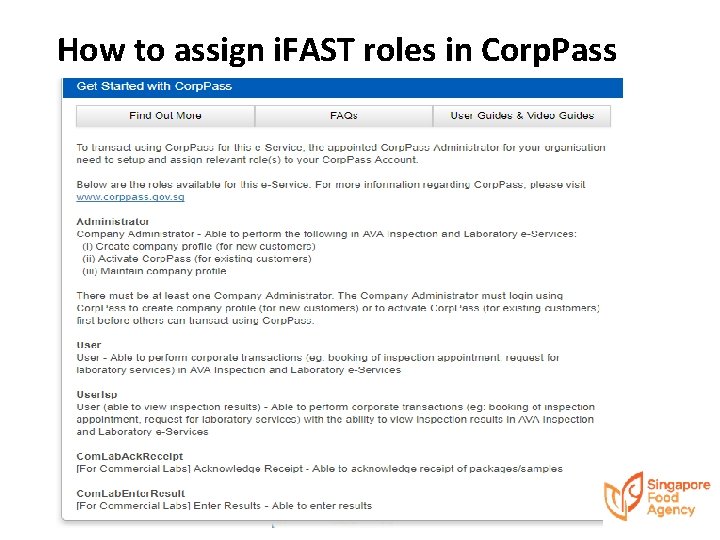 How to assign i. FAST roles in Corp. Pass 