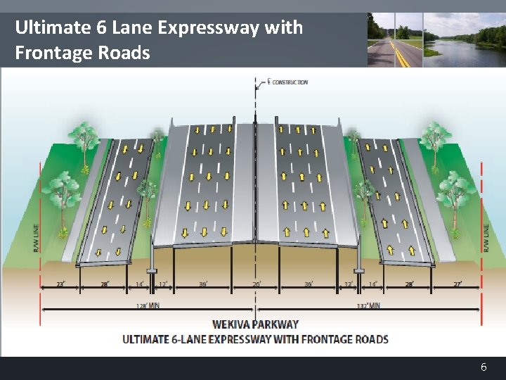 Ultimate 6 Lane Expressway with Frontage Roads 6 