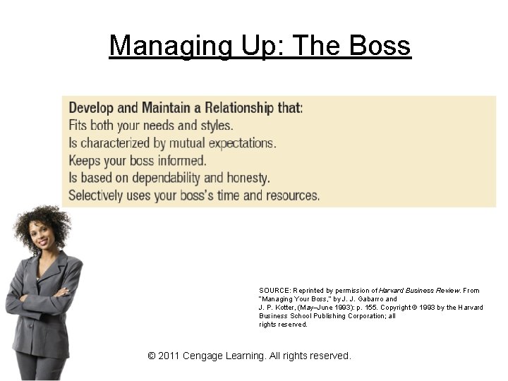 Managing Up: The Boss SOURCE: Reprinted by permission of Harvard Business Review. From “Managing