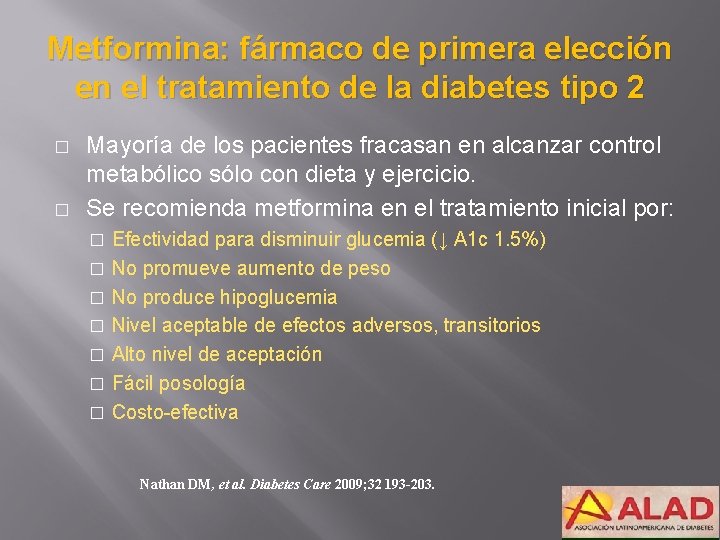 Metformina: fármaco de primera elección en el tratamiento de la diabetes tipo 2 �