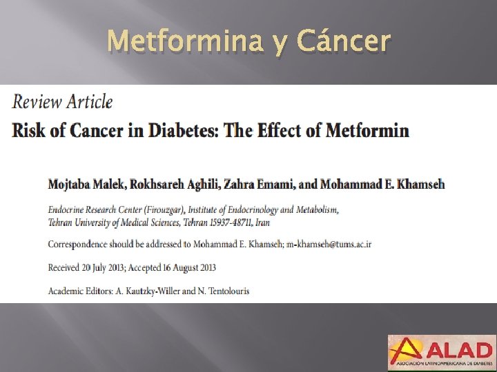 Metformina y Cáncer 