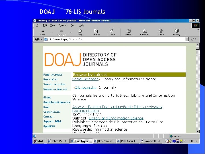 DOAJ 78 LIS Journals 