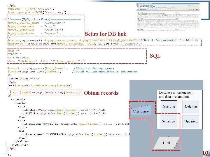 Setup for DB link SQL Obtain records 10 