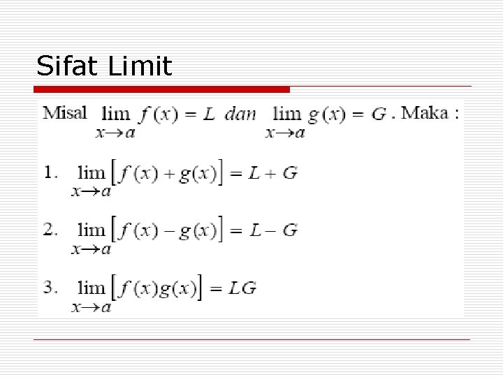 Sifat Limit 