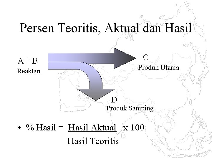 Persen Teoritis, Aktual dan Hasil C A + B Produk Utama Reaktan D Produk