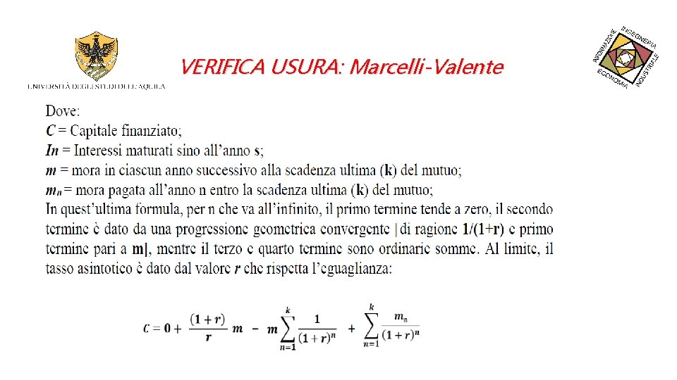 VERIFICA USURA: Marcelli-Valente 