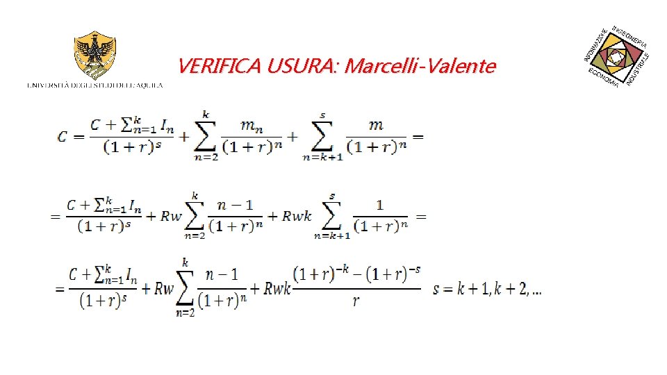 VERIFICA USURA: Marcelli-Valente 
