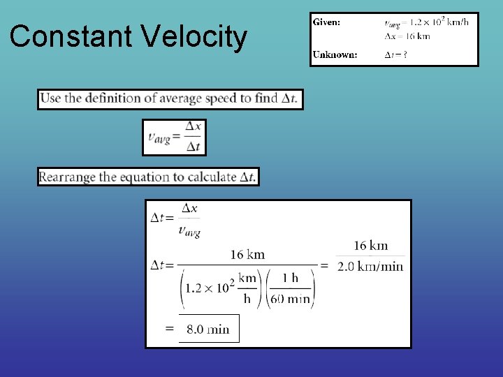 Constant Velocity 