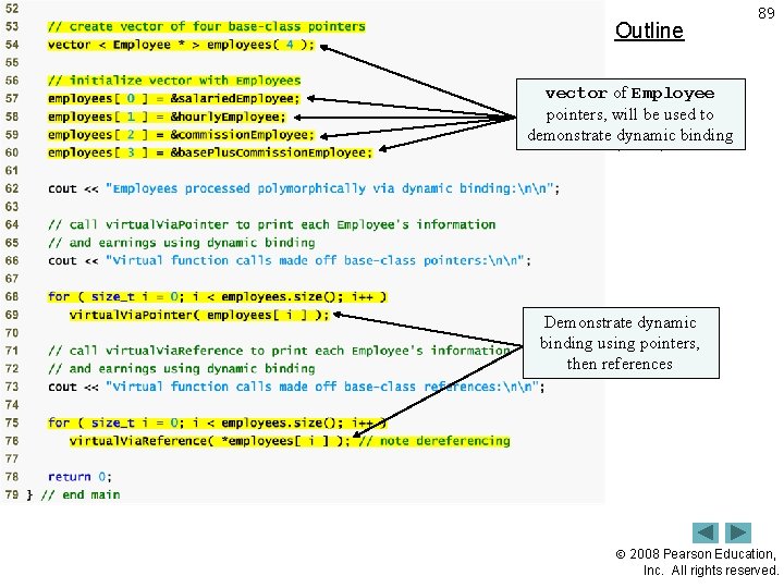 Outline 89 vector of Employee fig 13_23. cpp pointers, will be used to demonstrate