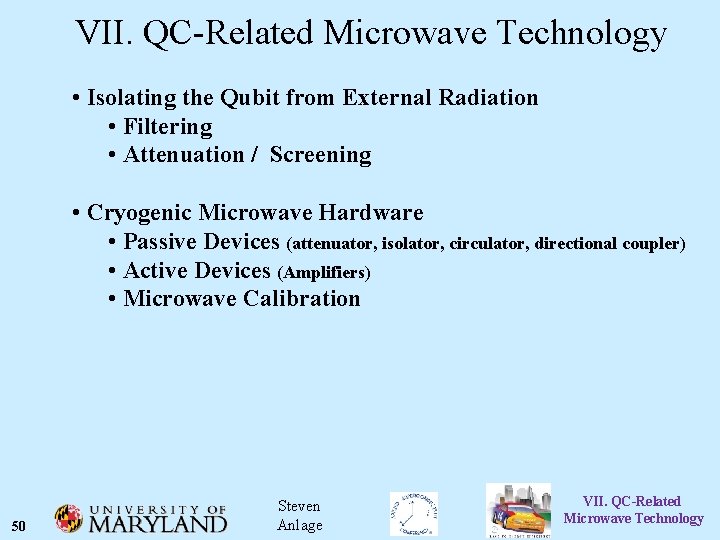 VII. QC-Related Microwave Technology • Isolating the Qubit from External Radiation • Filtering •