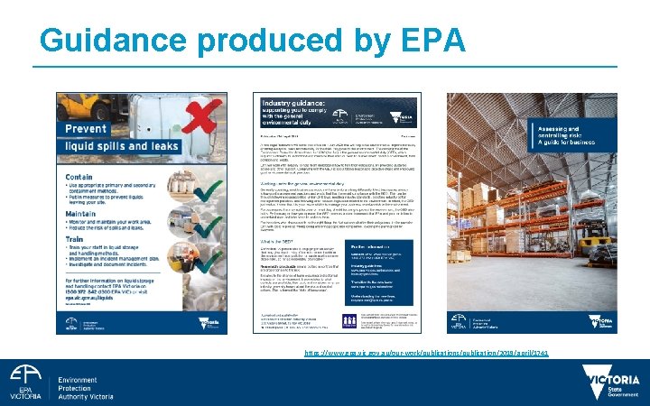 Guidance produced by EPA https: //www. epa. vic. gov. au/our-work/publications/publication/2019/april/1741 