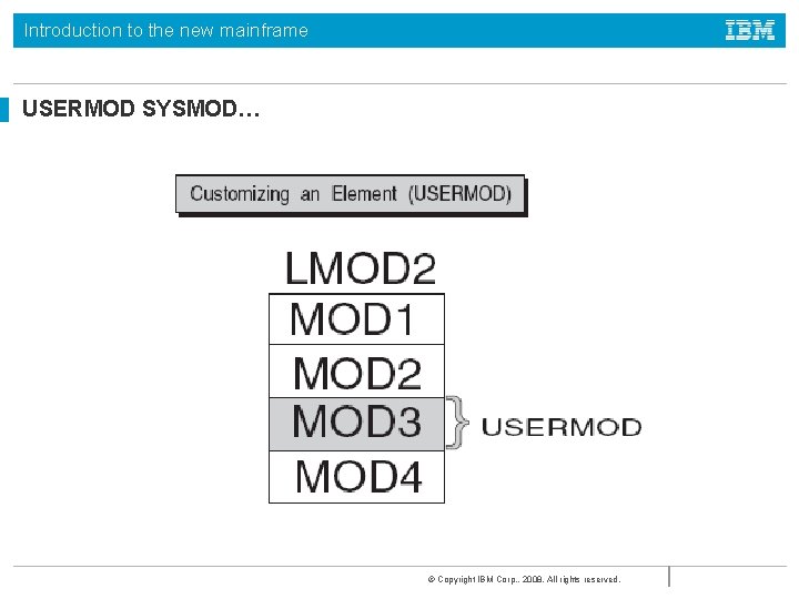 Introduction to the new mainframe USERMOD SYSMOD… © Copyright IBM Corp. , 2008. All