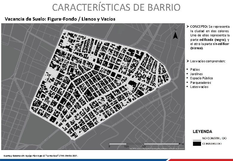 CARACTERÍSTICAS DE BARRIO Vacancia de Suelo: Figura-Fondo / Llenos y Vacíos Ø CONCEPTO: Se