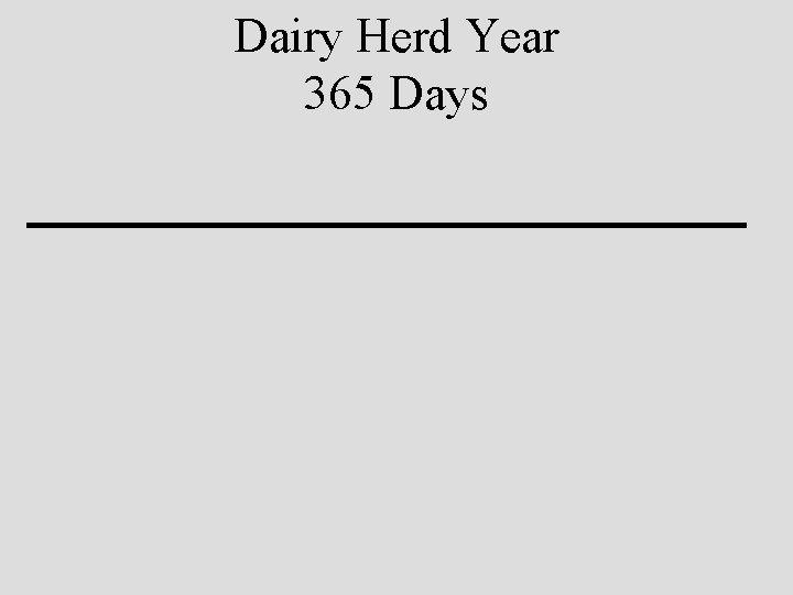 Dairy Herd Year 365 Days 