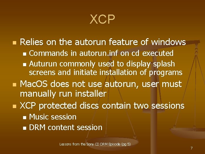 XCP n Relies on the autorun feature of windows Commands in autorun. inf on