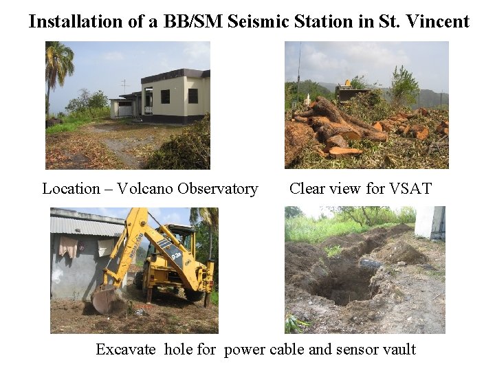 Installation of a BB/SM Seismic Station in St. Vincent Location – Volcano Observatory Clear