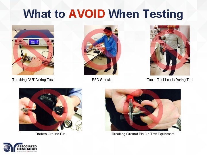 What to AVOID When Testing Touching DUT During Test Broken Ground Pin ESD Smock