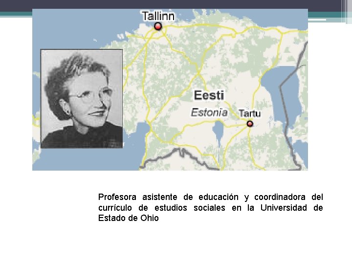 Profesora asistente de educación y coordinadora del currículo de estudios sociales en la Universidad Profesora asistente de educación y coordinadora del currículo de estudios sociales en la Universidad