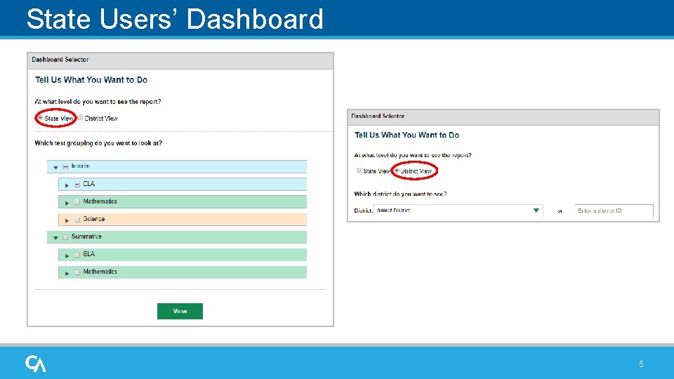 State Users’ Dashboard 5 
