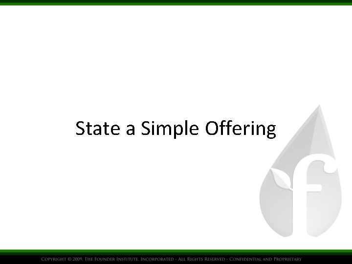 State a Simple Offering 