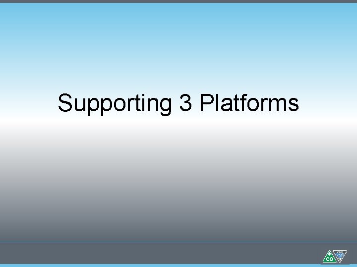 Supporting 3 Platforms 