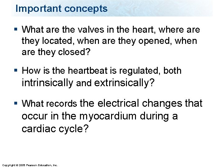 Important concepts § What are the valves in the heart, where are they located,