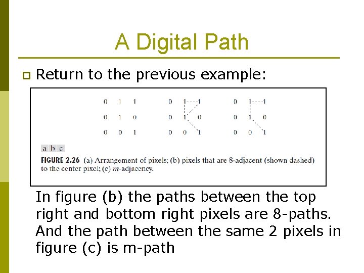 A Digital Path p Return to the previous example: In figure (b) the paths