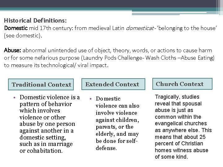 Historical Definitions: Domestic mid 17 th century: from medieval Latin domesticat- ‘belonging to the