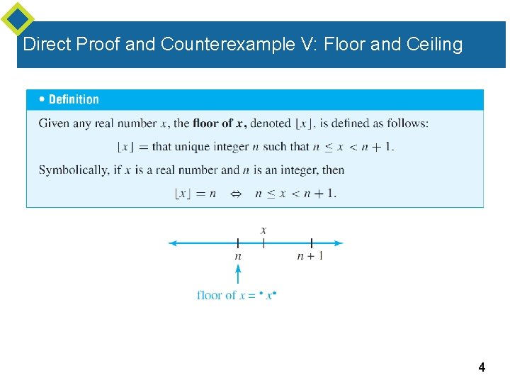 Direct Proof and Counterexample V: Floor and Ceiling 4 